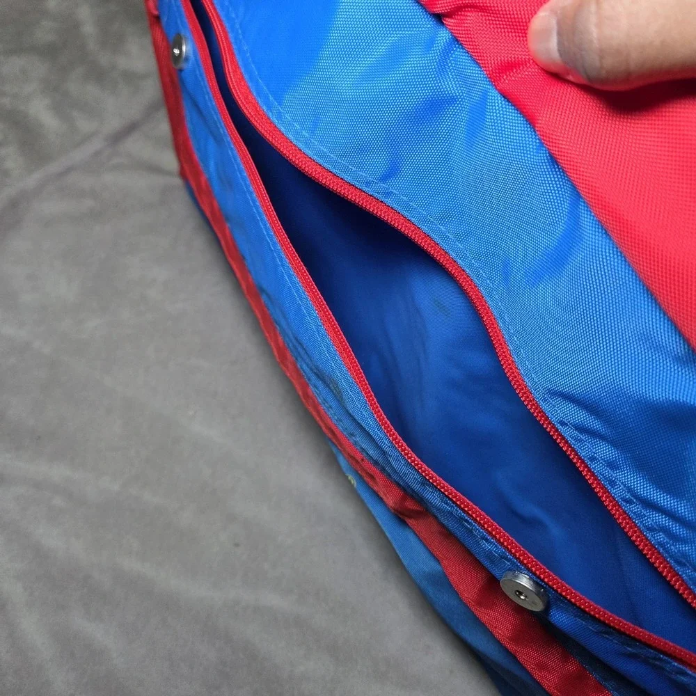 Vintage OshKosh Kids Red Blue Travel Suitcase Storage Organizer Bag 90s 80s
